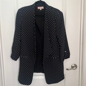 Polka Dot 3/4 sleeve blazer with cuffed sleeve